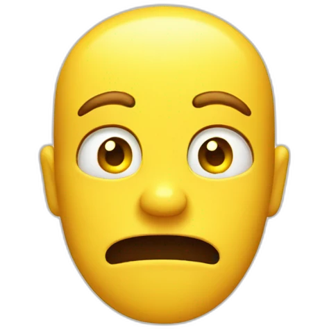 Yellow face with deceived facial expression emoji