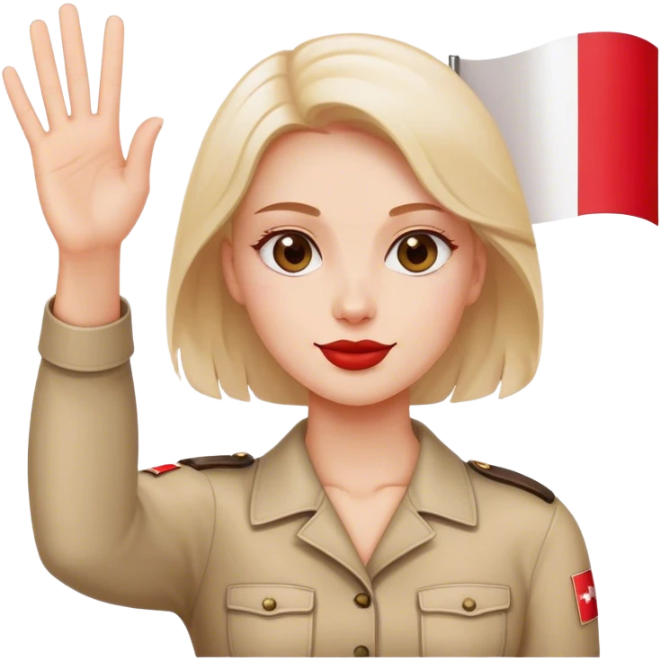 woman waving polish flag emoji