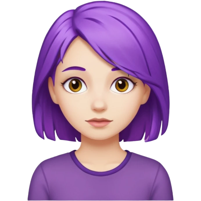 White Girl with purple hair  emoji