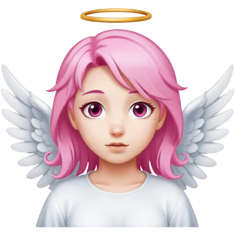 pink hair angel with White wing emoji