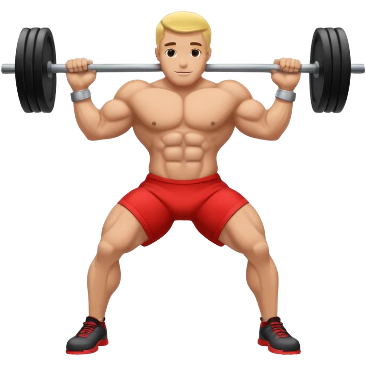 Bodybuilder bold doing pushups emoji