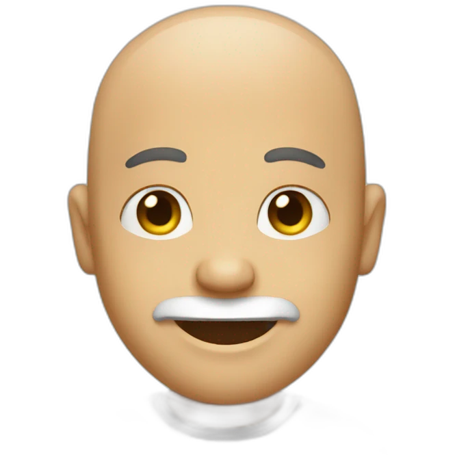 bald smily guy with short beard emoji