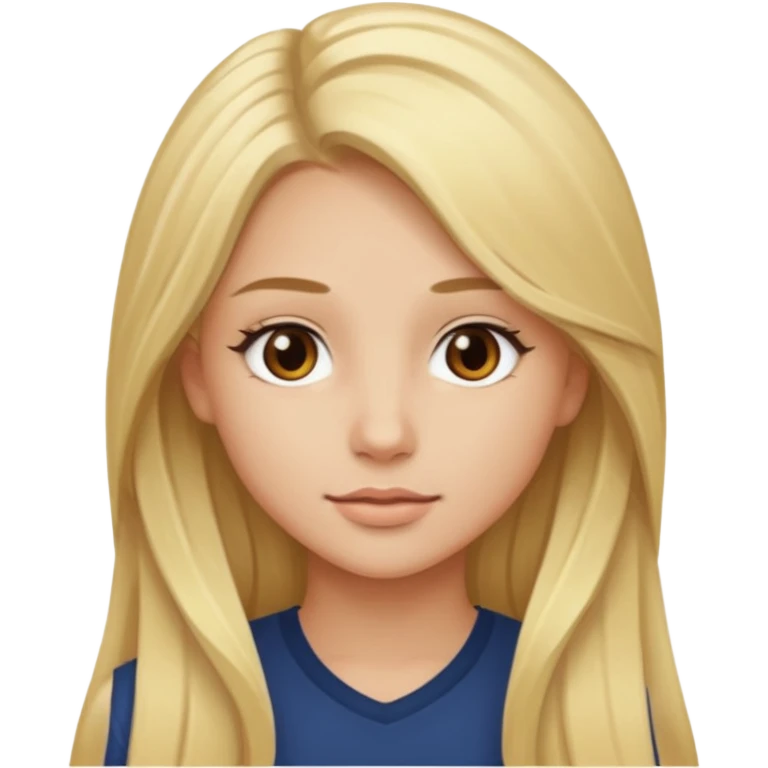 Skylar Shaye with long blonde hair, brown eyes emoji