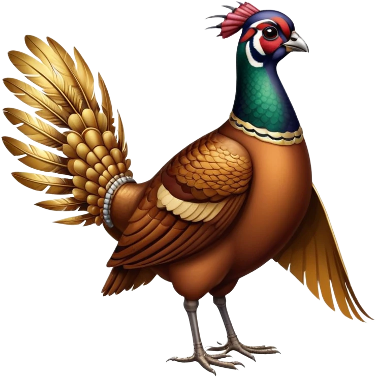 pheasant standing next to large number 1 emoji