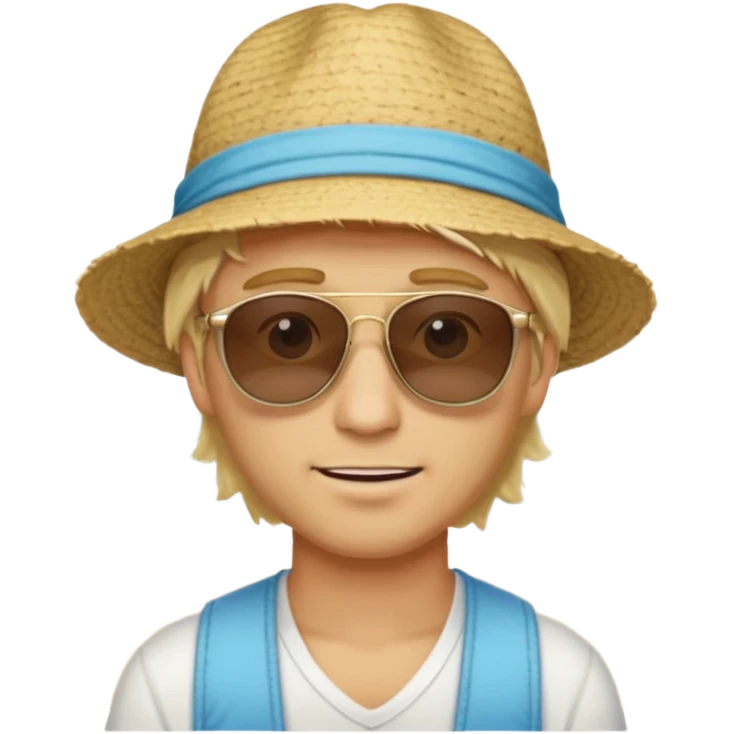 Blonde guy tourist in a beach from Lima, Peru emoji