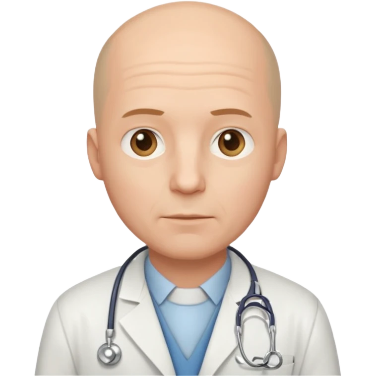 white male doctor a little bald emoji