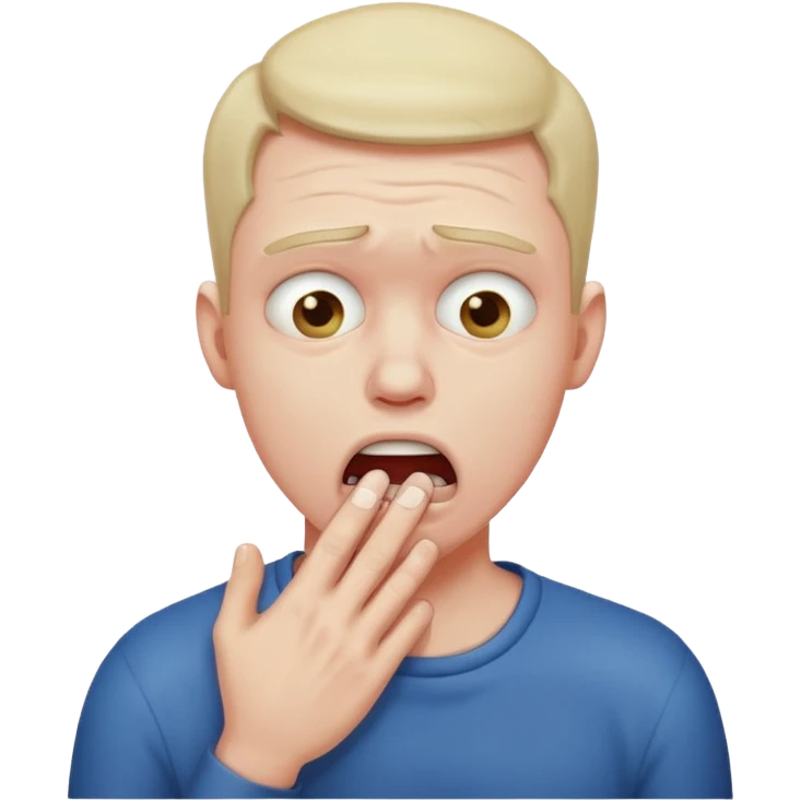 Guy choking himself with his hands around his neck emoji