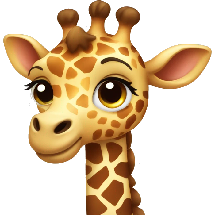 cute giraffe with bow emoji