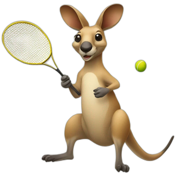 kangaroo playing badminton emoji