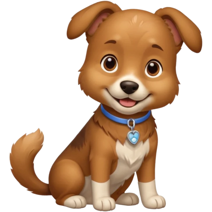 A dog patient with one paw in a cast, smiling bravely despite discomfort.
 emoji