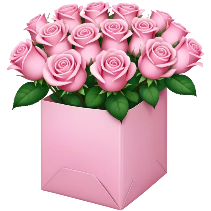 Light pink roses in a pink package emoji