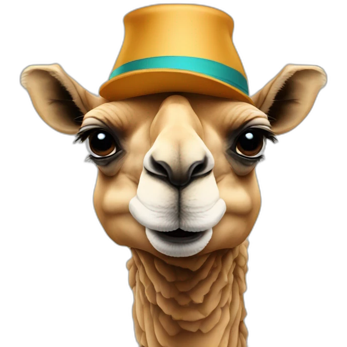 camel with a funny hat emoji