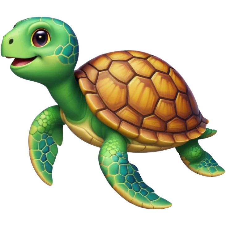 a rainbow turtle wearing a bikini emoji