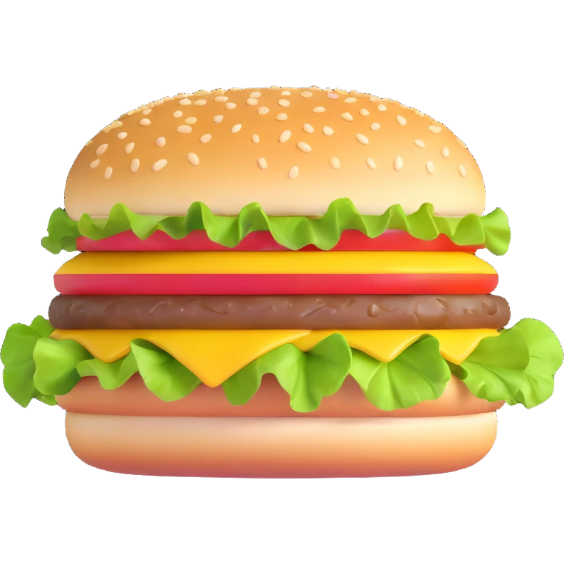 cheeseburger with lettuce and tomato emoji