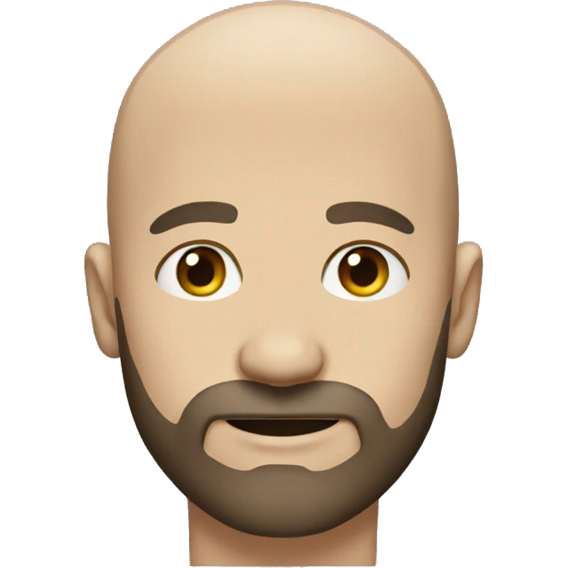 bald man with beard blue eyes emoji