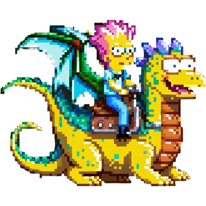 Spongebob on a dragon emoji