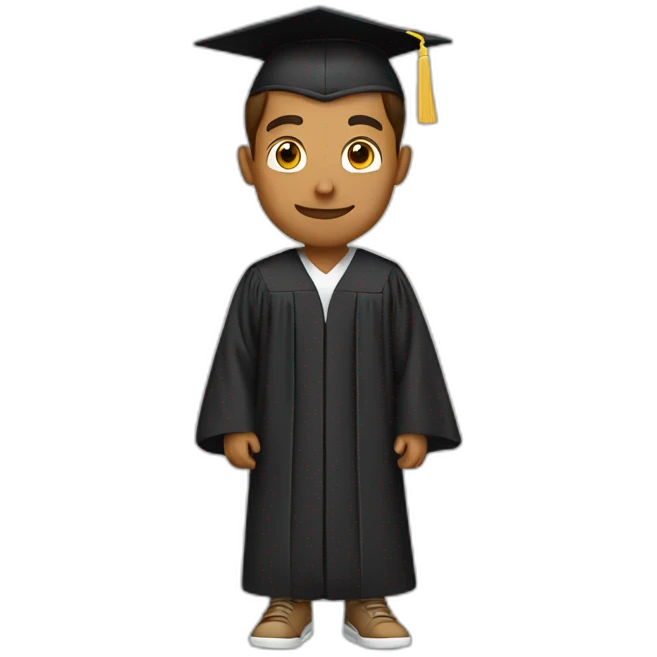 tan guy in graduation emoji