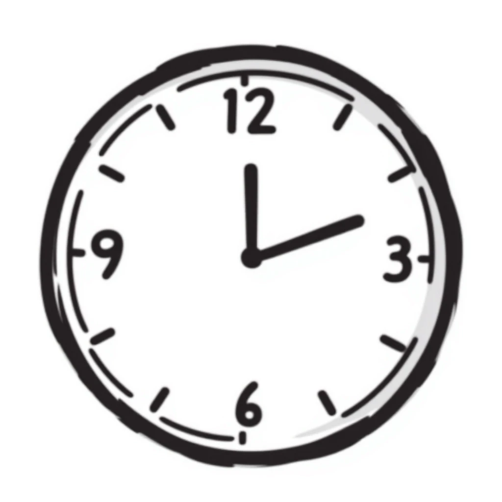 clock hand drawn doodle style emoji