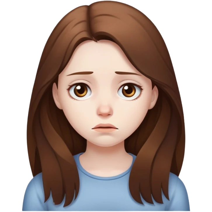 Sad girl with long hair emoji