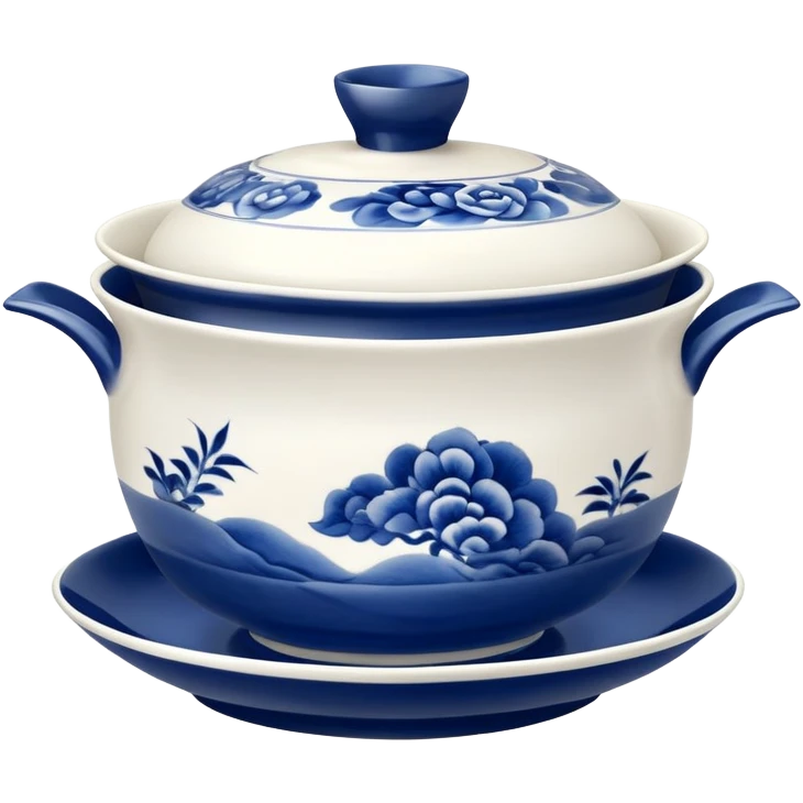 blue chinese gaiwan without handles emoji