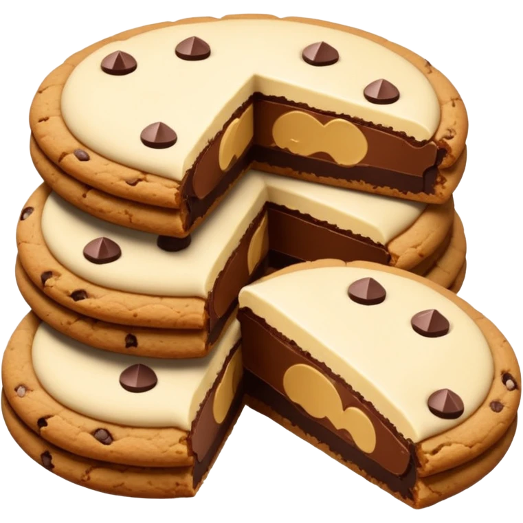 cookie with chocolate and some pices of kinder in a recipe of alumin emoji