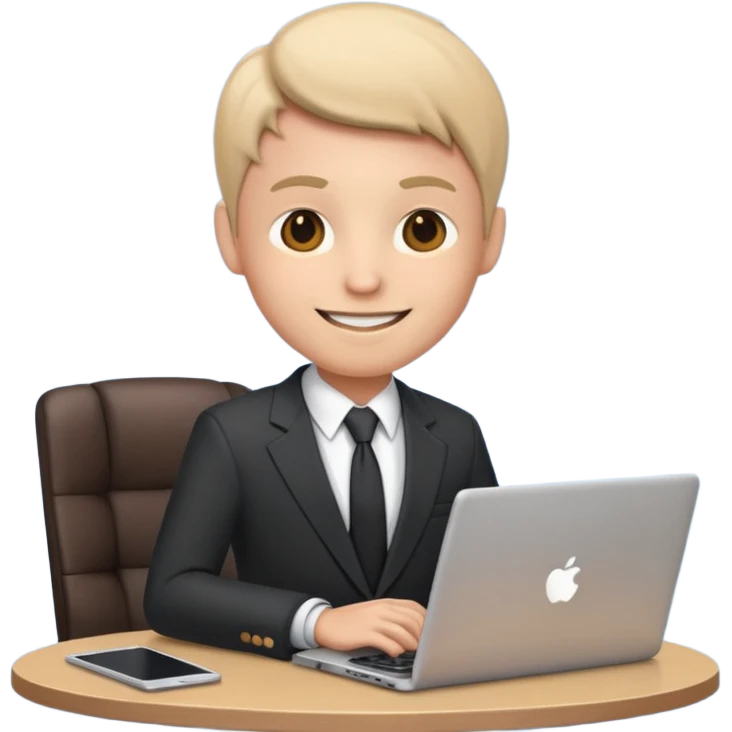 working laptop person suit happy emoji