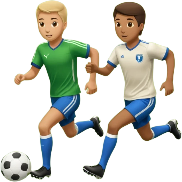 can you make two players passing the ball  in the art way i gave but you can improve the goal is i need to show that they are midfielders emoji