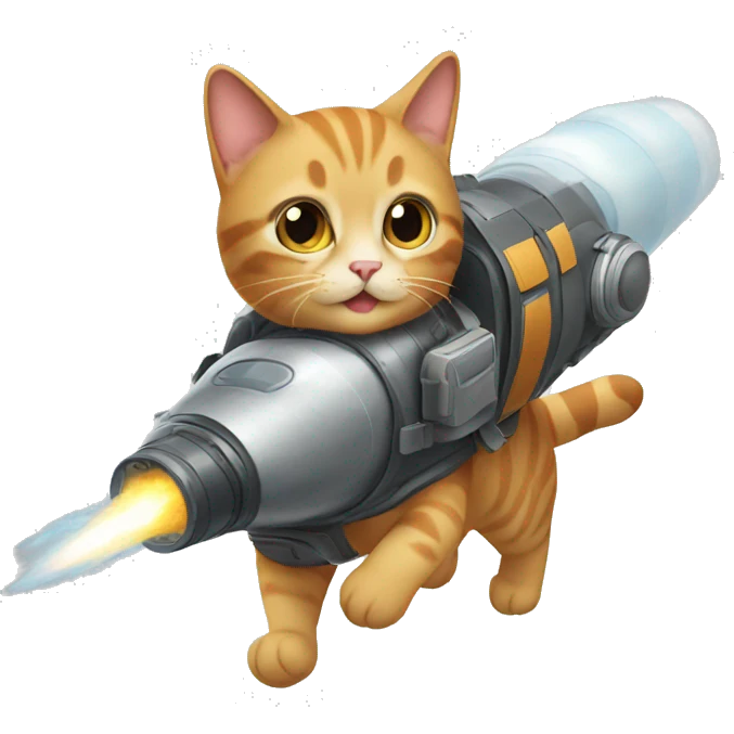 Cat with a jet pack emoji
