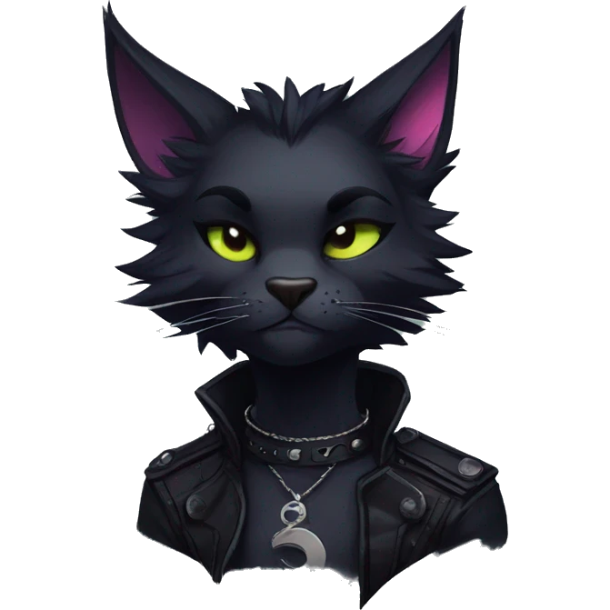 Edgy sharp anthro punk black cat animal furry by Falvie, LiLaiRa, griffsnuff, AngieWolf emoji