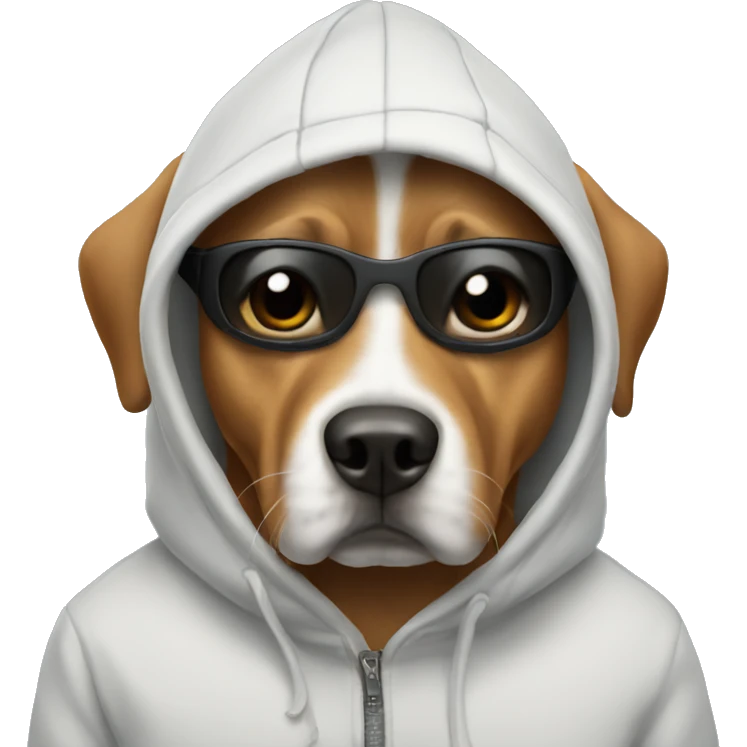 Dog wearing a hoodie and ski mask  emoji