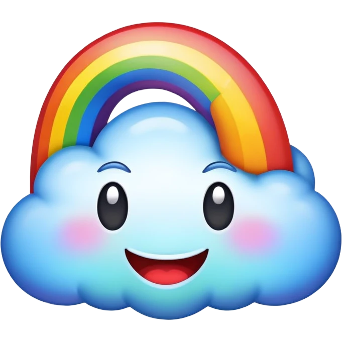 Mean looking cartoon rainbow emoji