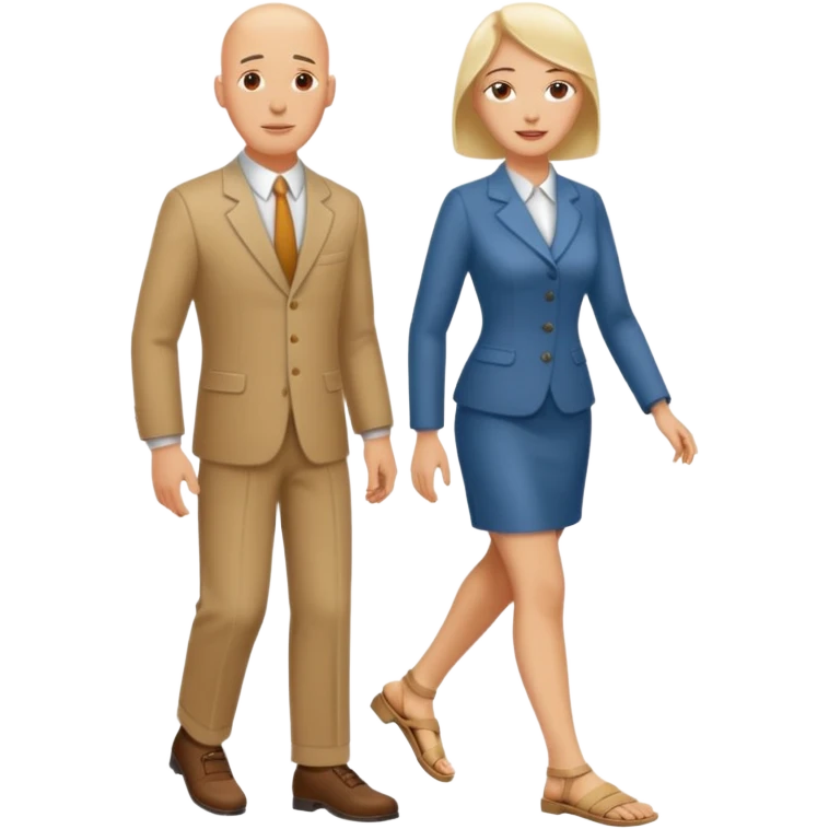 Bald tan Shoe salesman with bare foot woman emoji