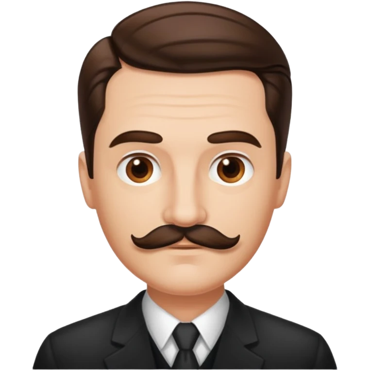 Brown mustache and slicked back hair man  emoji