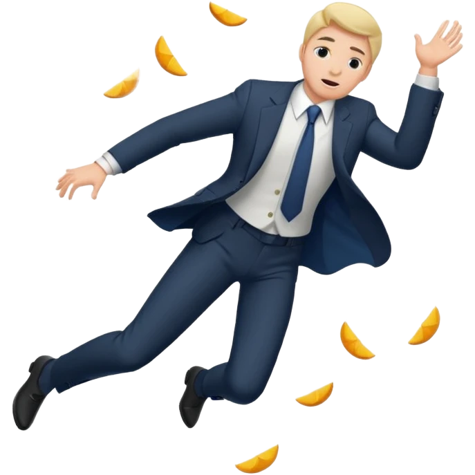 man in a suit falling emoji