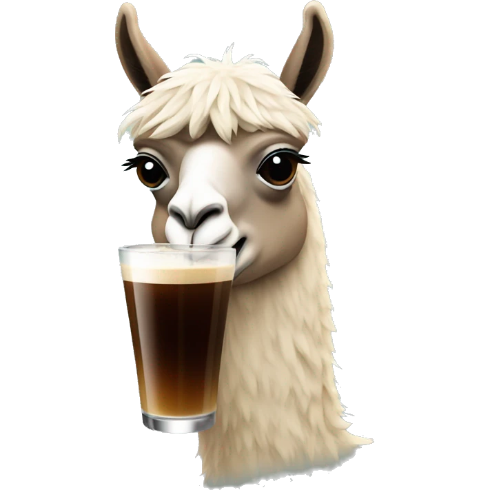 Llama drinking espresso martini emoji