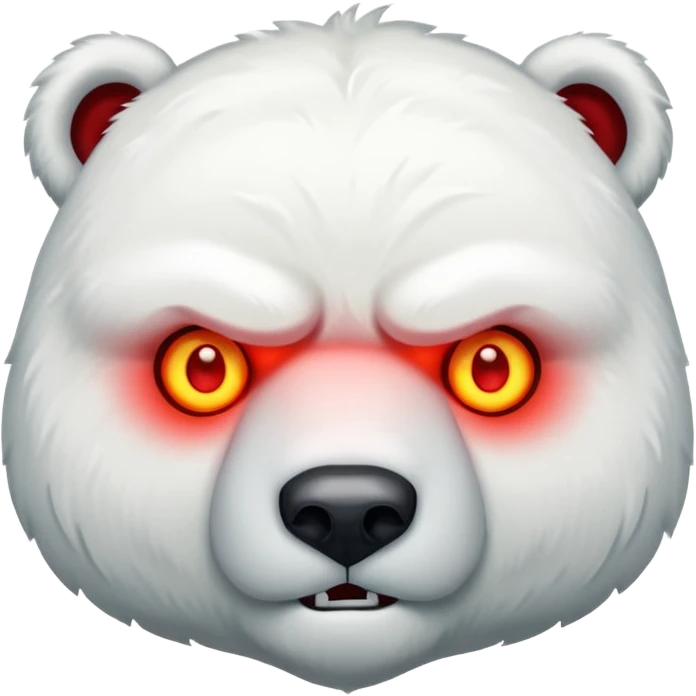 Eisbäre mit grimmigen bösen Blick und leuchtenden roten Augen emoji