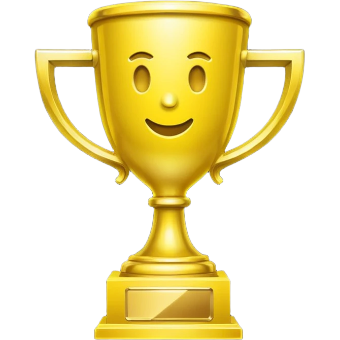   neon yellow icon of a trophy emoji