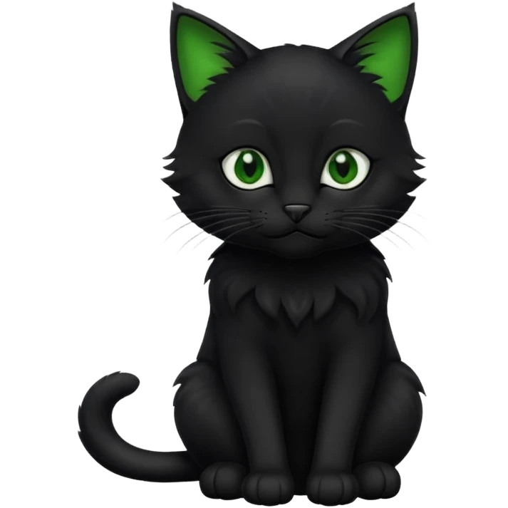 Chat noir peinture mignon assis emoji