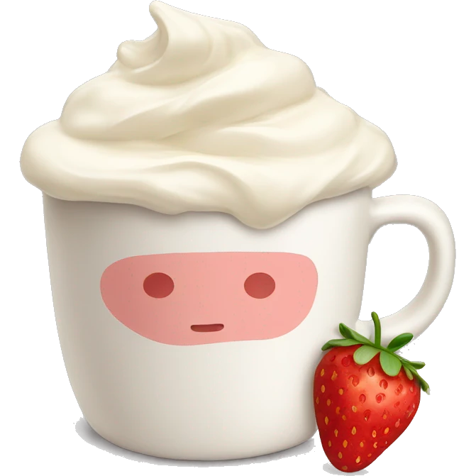 A cup with strawberries and cream inside emoji