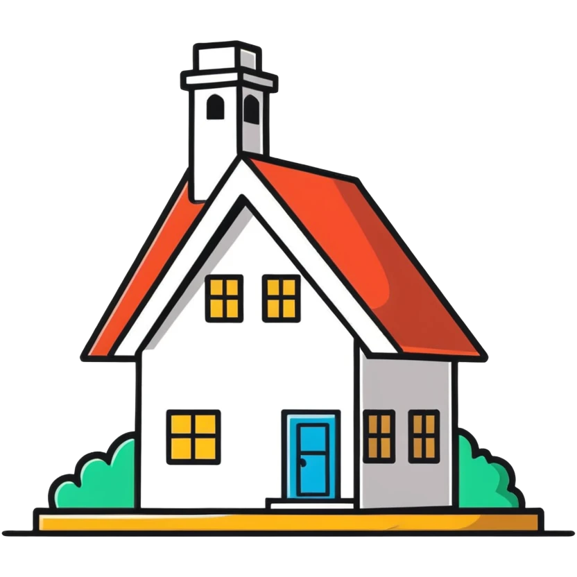 modern furniture logo with house shape emoji