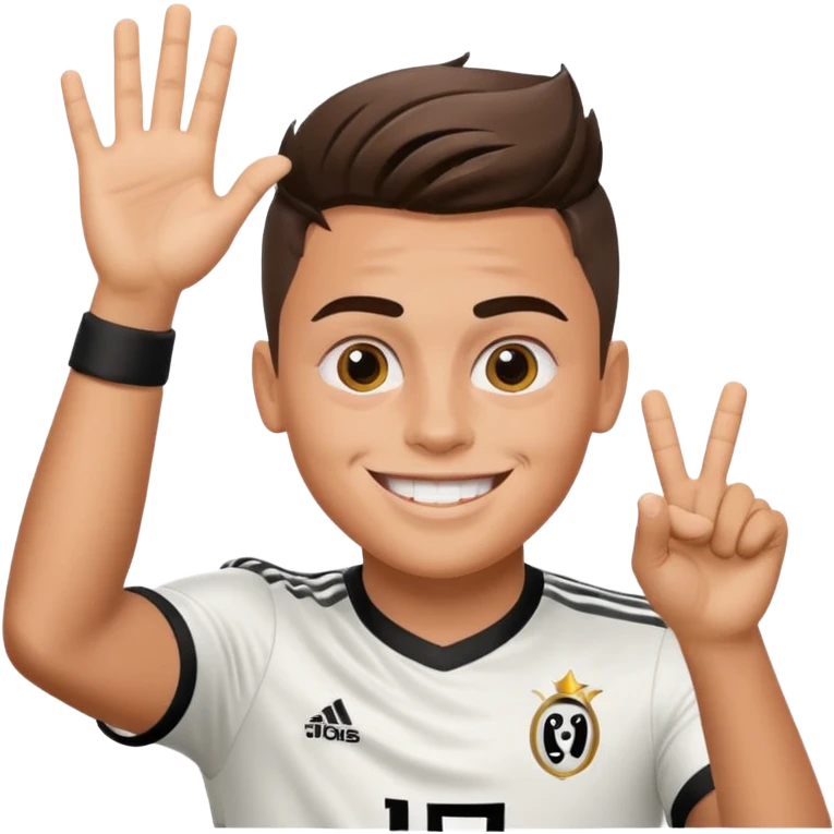 Paulo dybala celebnration  but emoji like whti emoji face and hand emoji