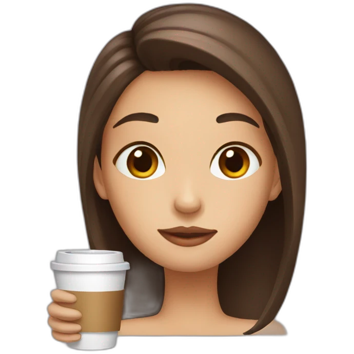 girl head who drink coffeу emoji