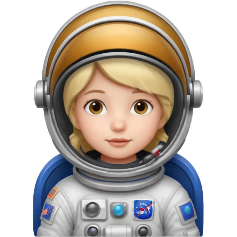Girl kid in Astronaut Uniform
 emoji