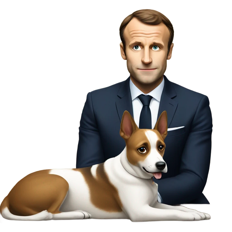 macron with a dog  emoji