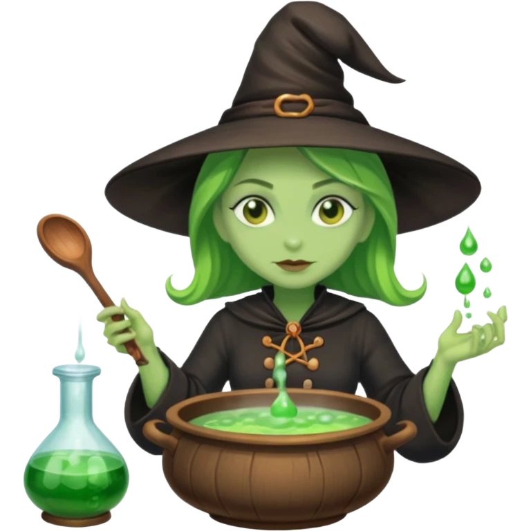 green witch cooking potion emoji