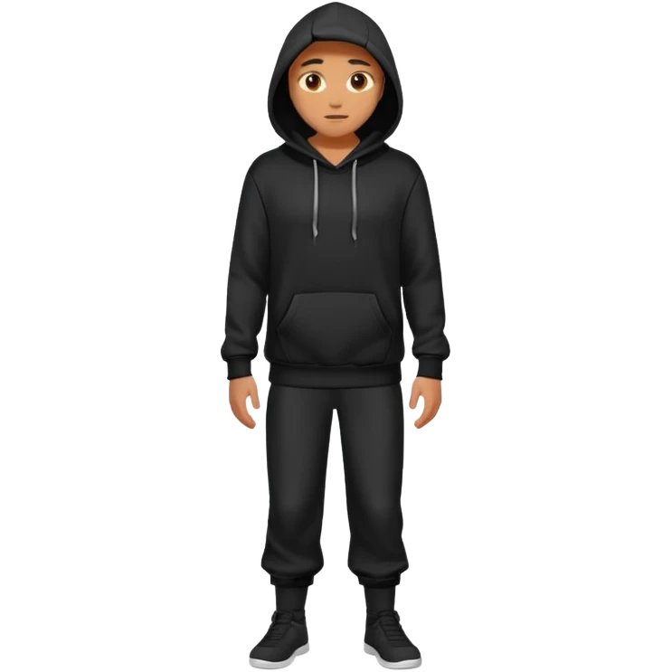 fullbody Mysterious man in black hoodie emoji
