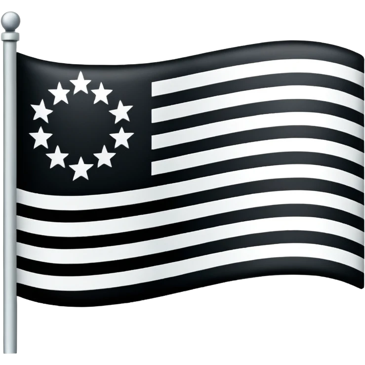 A flag with black and white horizontal lines emoji