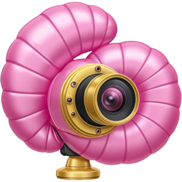 gold rococo pink inflatable balloon shell camcorder emoji