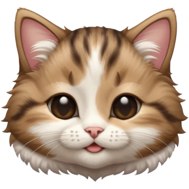 dark brown tabby and white kitten upside down with eyes closed emoji