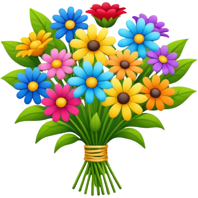 colorful bouquet flower in a line   emoji